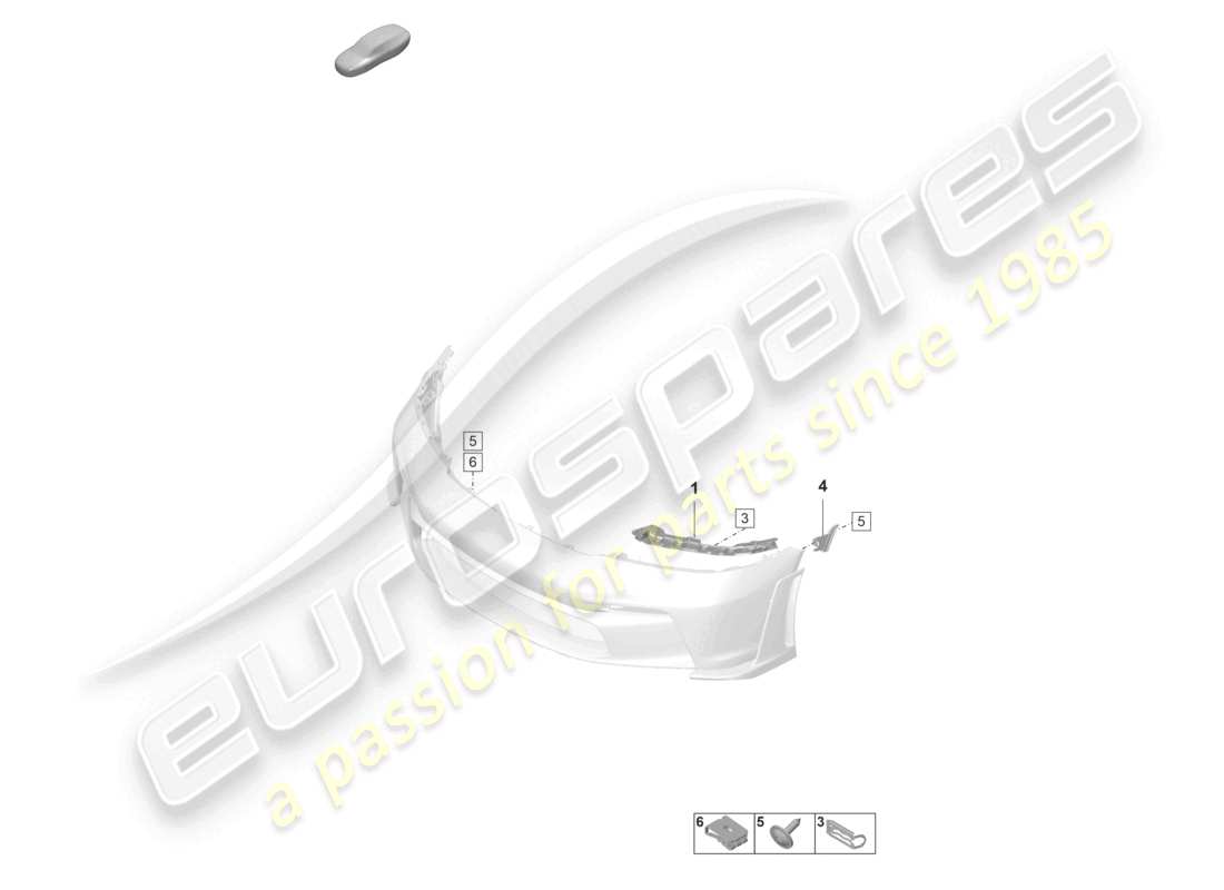 porsche 2023 (992-1 gt3/rs/st) fixations de pare-chocs gt3 rs schéma des pièces