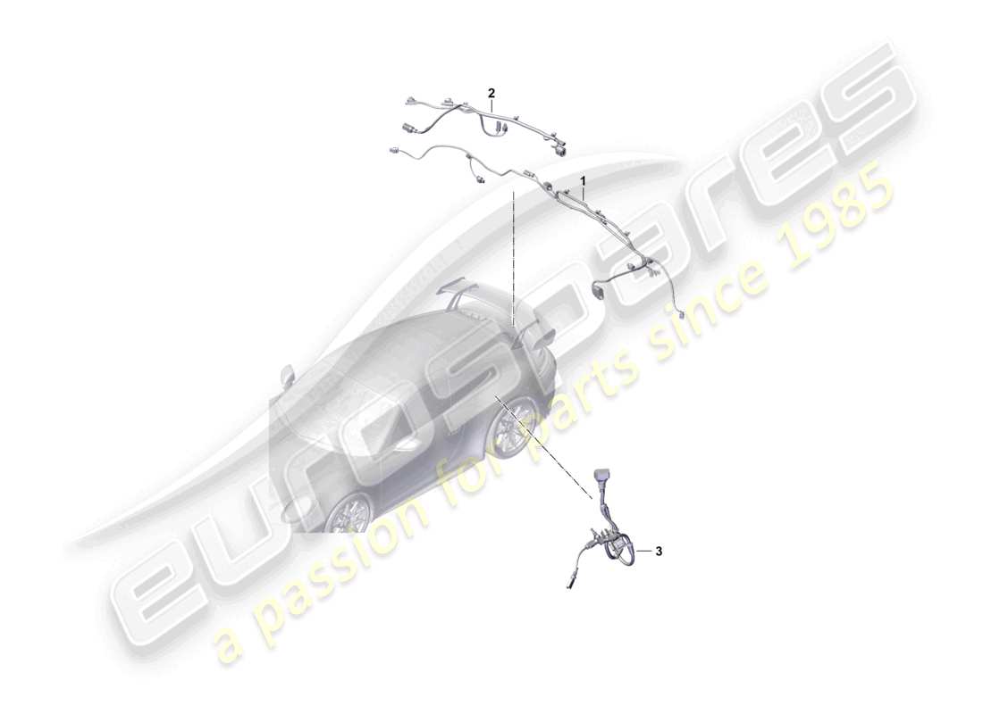 porsche 2026 (992-2 gt3) faisceau de câbles arrière pour système de freinage antiblocage -abs- schéma des pièces