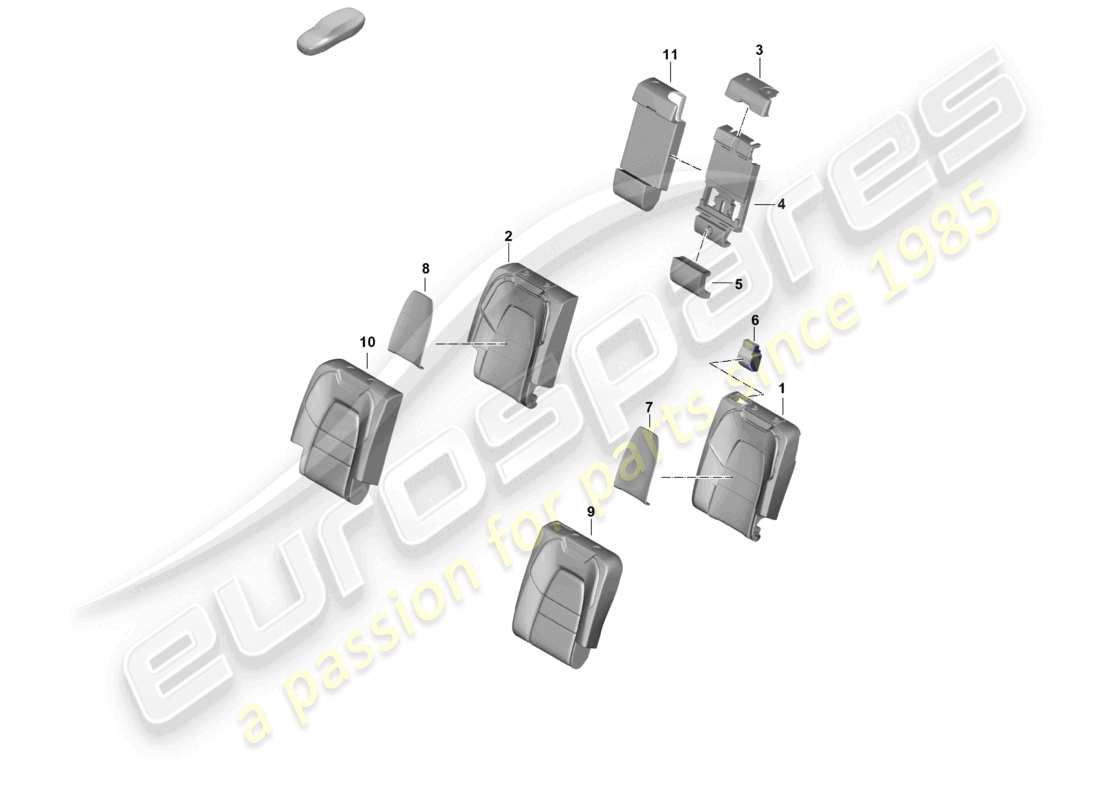 porsche 2026 (cayenne e3 pa) pièce en mousse arrière dossier de siège arrière housse de dossier diagramme des pièces