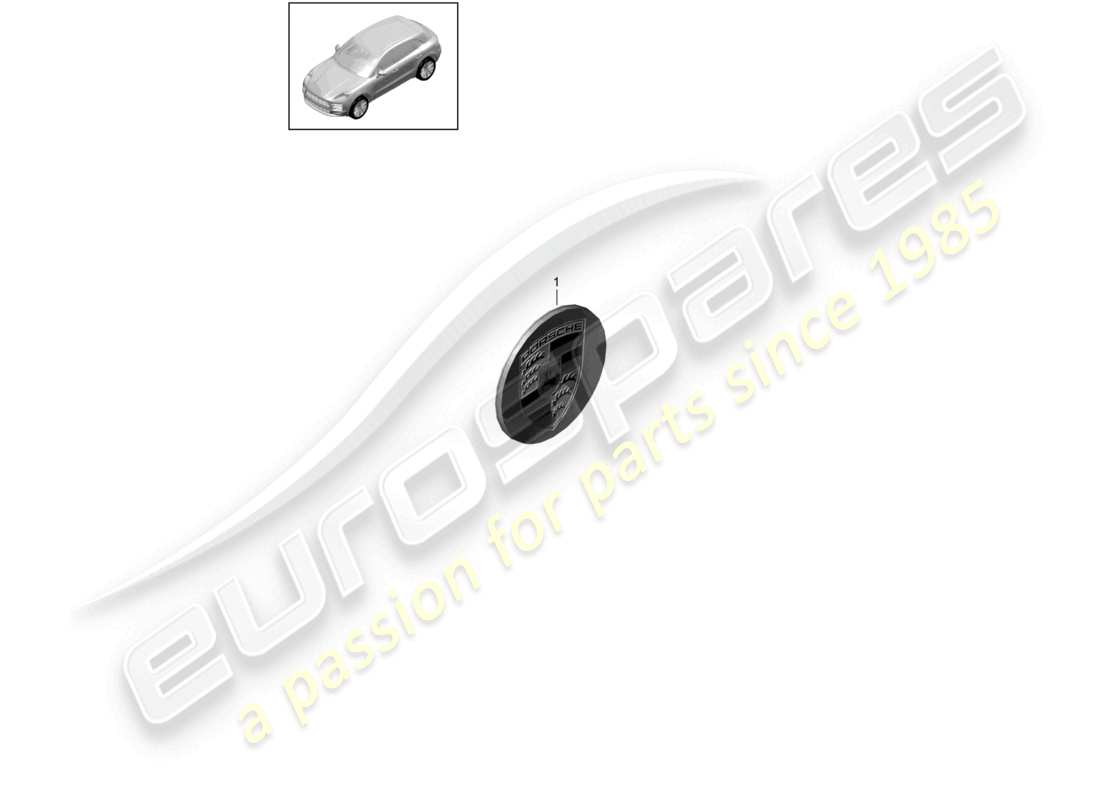 porsche 2021 (macan) schéma des pièces du capuchon de moyeu