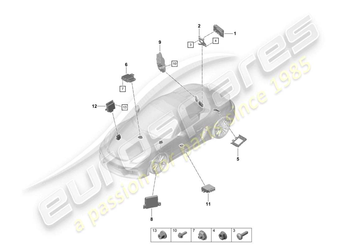 porsche 2021 (718 boxster spyder) unités de commande schéma des pièces