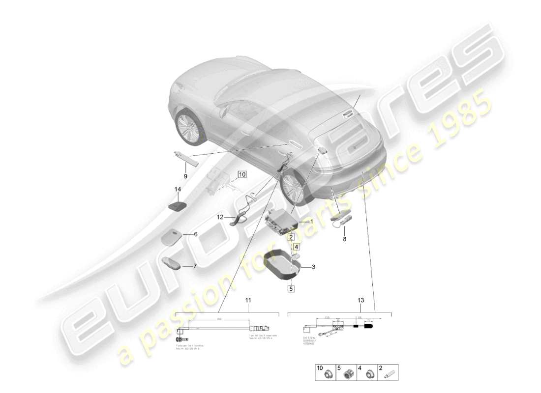 porsche 2021 (macan) pièces détachées carte de conducteur de suivi de véhicule vts diagramme des pièces
