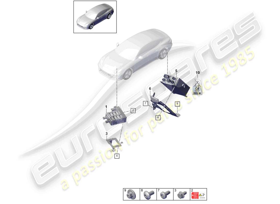 porsche 2021 (panamera 971-1) unité de chauffage batterie équipement intérieur chargeur schéma des pièces de la batterie