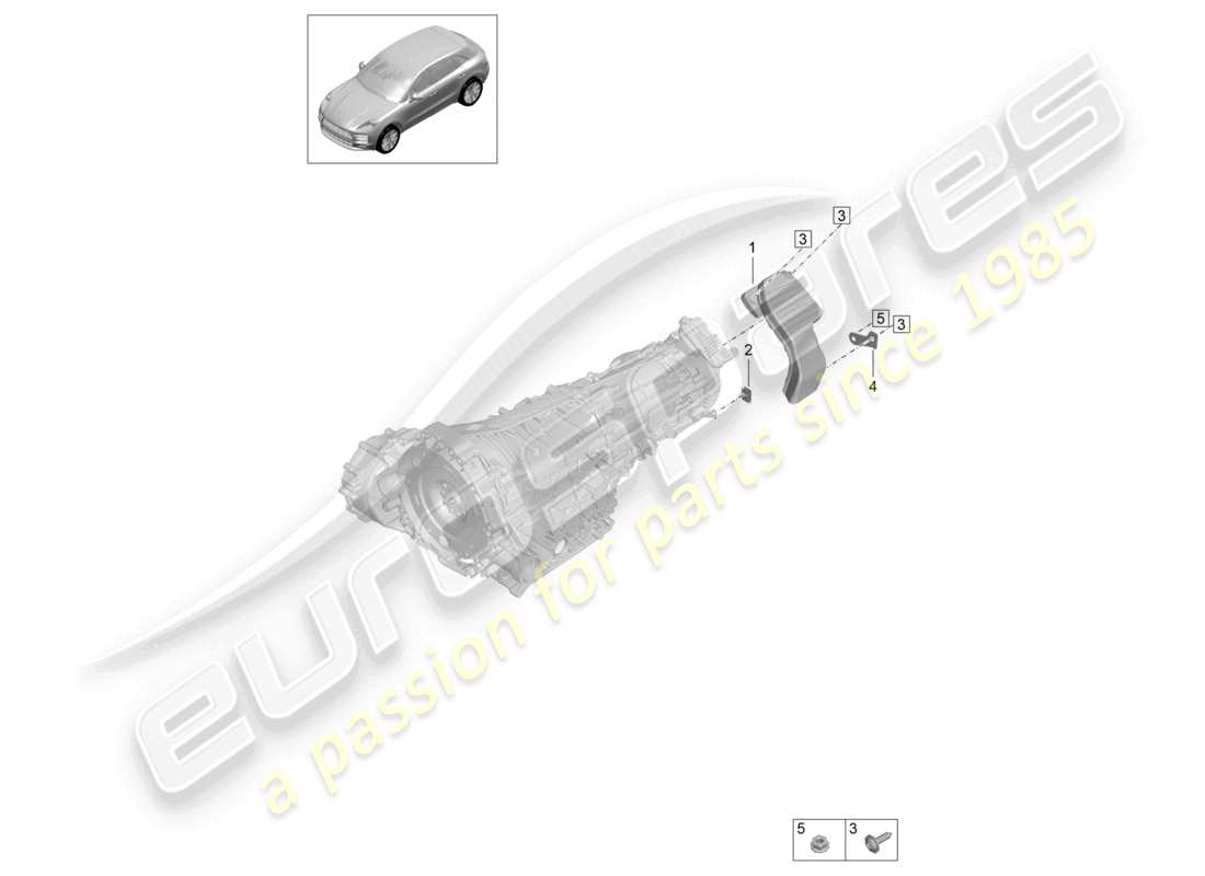 porsche 2021 (macan) guide d'air boîte de transfert schéma des pièces