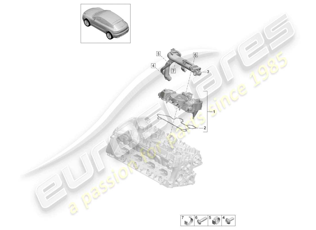 porsche 2021 (macan) séparateur d'huile conduite de reniflard ventilation du carter schéma des pièces