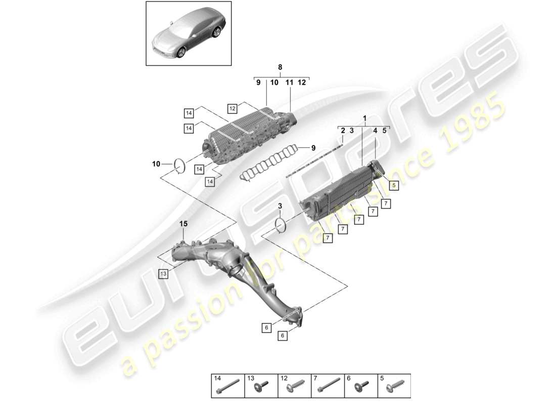 porsche 2021 (panamera 971-1) collecteur d'admission schéma des pièces