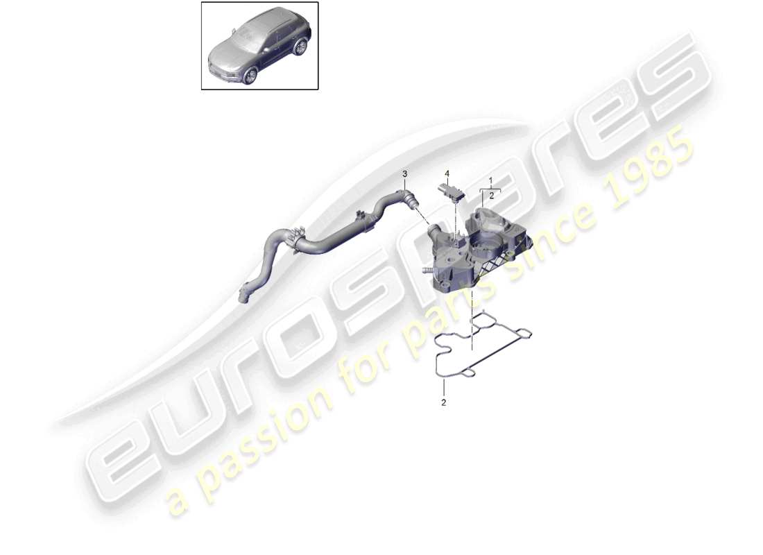 porsche 2021 (macan) séparateur d'huile conduite de reniflard ventilation du carter schéma des pièces