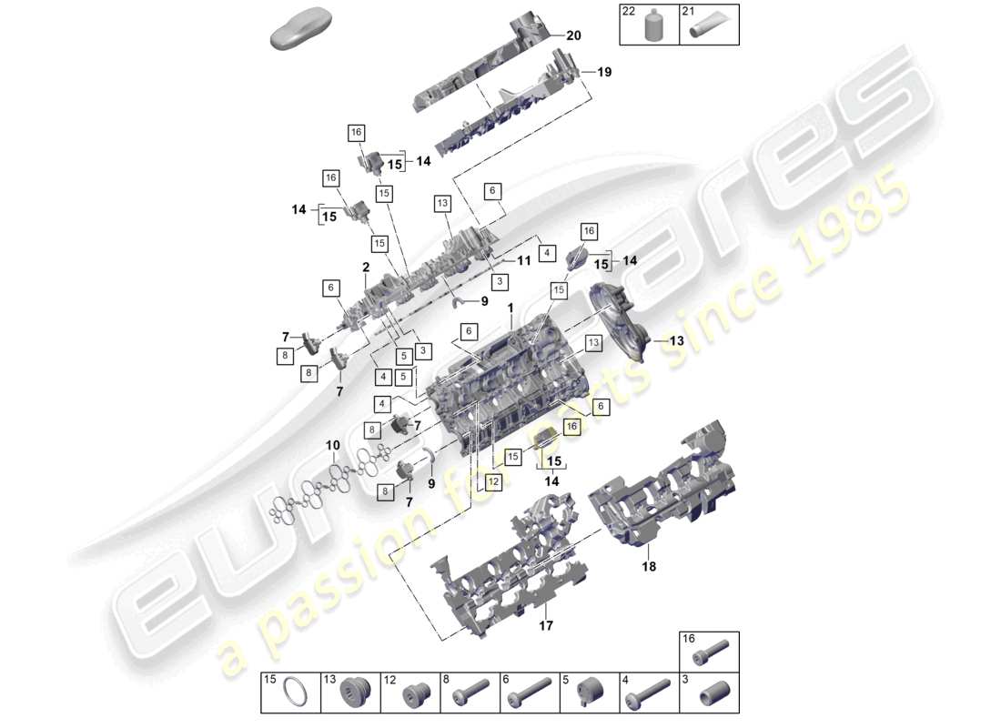 porsche 2026 (cayenne e3 pa) couvercle de culasse amortisseur de bruit accessoires diagramme des pièces