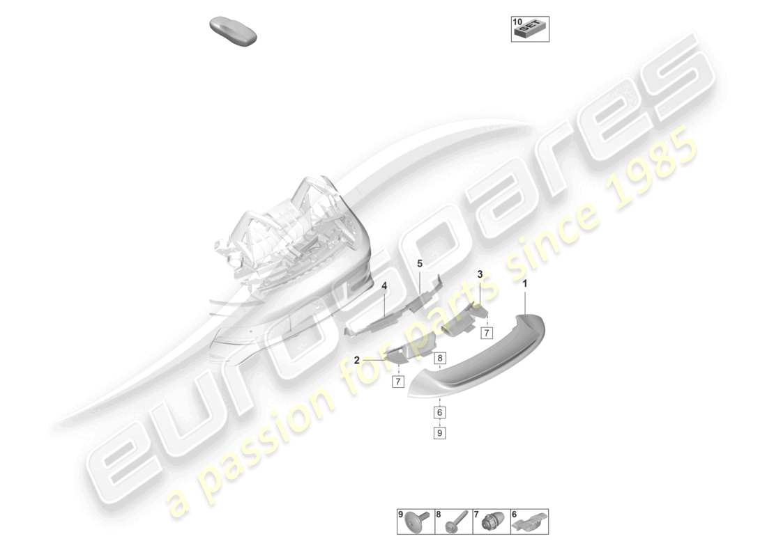porsche 2022 (992-1 gt3/rs/st) spoiler arrière schéma des pièces
