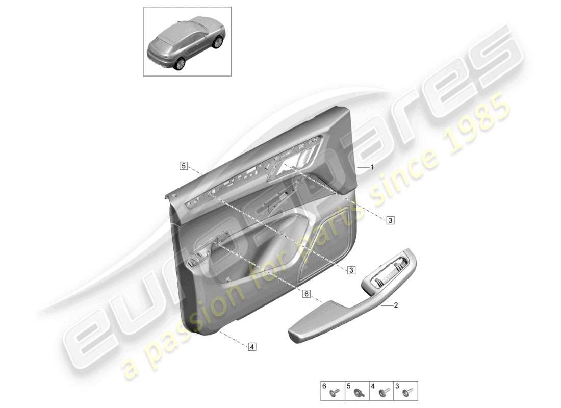porsche 2021 (macan) panneau de porte portes avant pour véhicules avec garniture en cuir/alcantara éclairage intérieur confort schéma des pièces