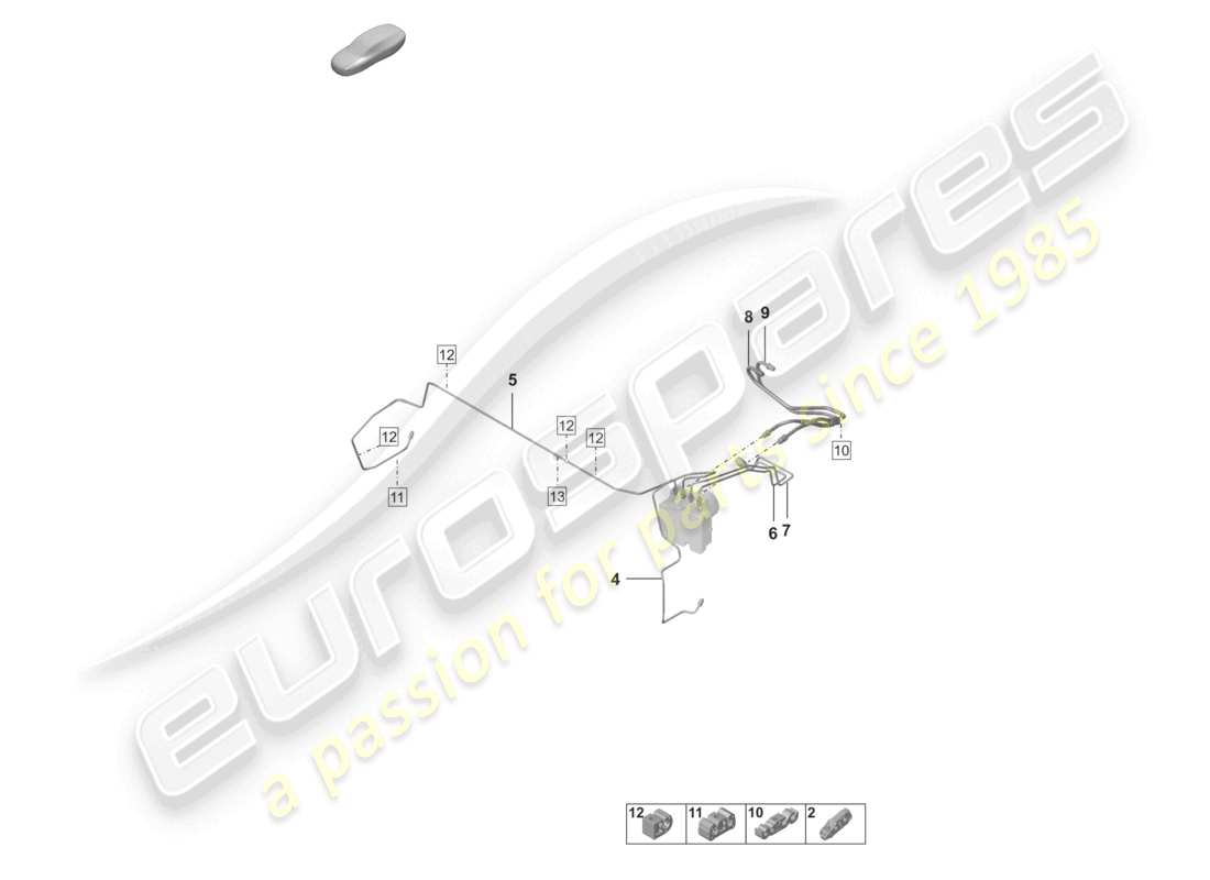 porsche 2021 (992-1) schéma des pièces de la conduite de frein avant