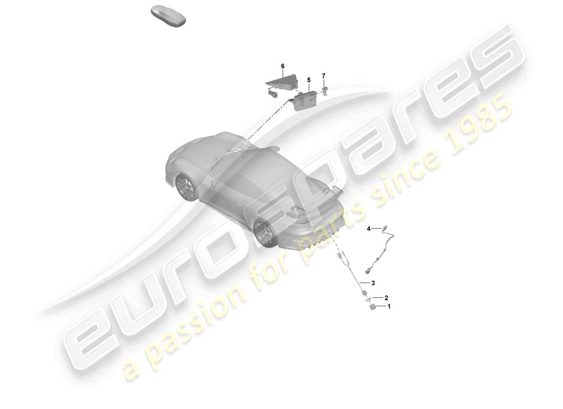 porsche 2023 (992-1 gt3/rs/st) caméra de recul schéma des pièces