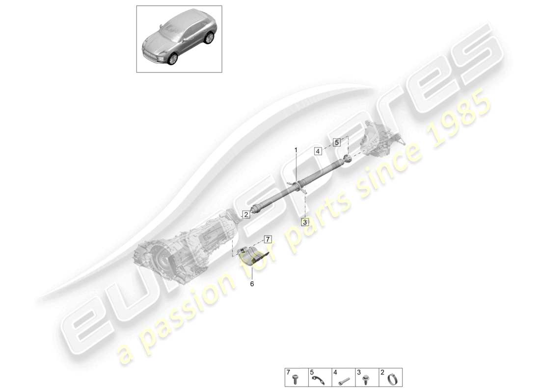 porsche 2021 (macan) arbre à cardan schéma des pièces