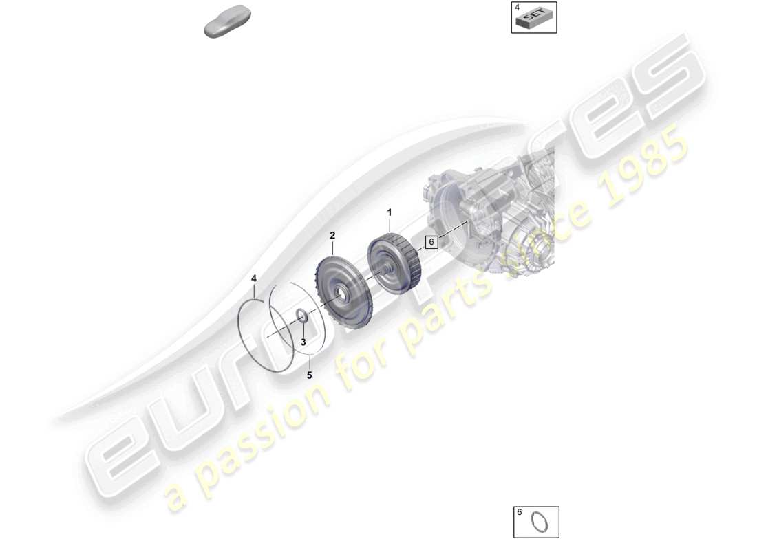 porsche 2021 (718 cayman gt4) - pdk - embrayage de boîte de vitesses pour boîte de vitesses à double embrayage schéma des pièces