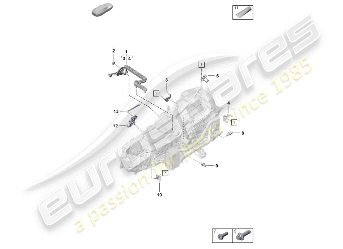 porsche 2021 (718 cayman gt4) boîte de vitesses manuelle pièces détachées schéma des pièces
