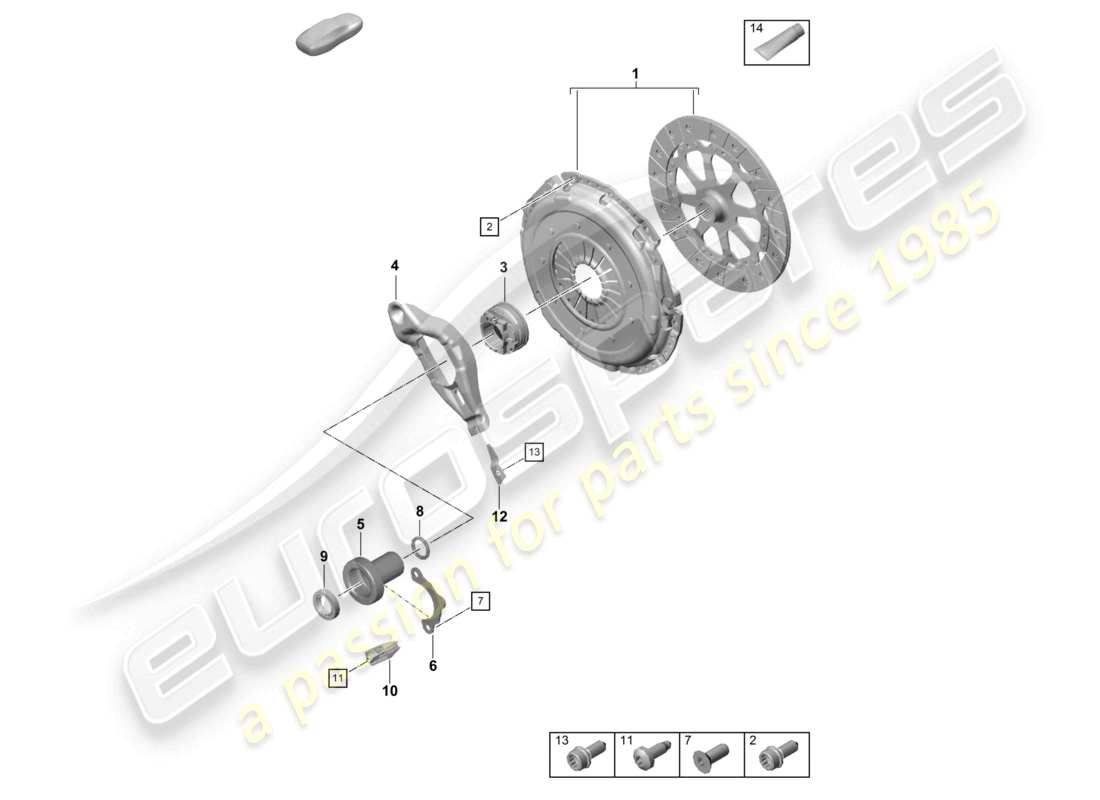 porsche 2021 (718 cayman gt4) diagramme de pièce de couplage