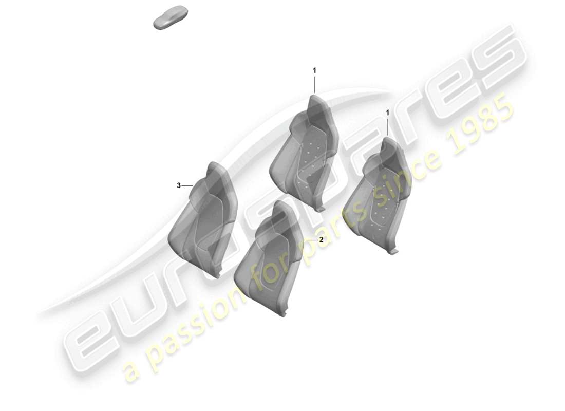 porsche 2023 (992-1 gt3/rs/st) pièce en mousse housse de dossier siège sport plus diagramme des pièces