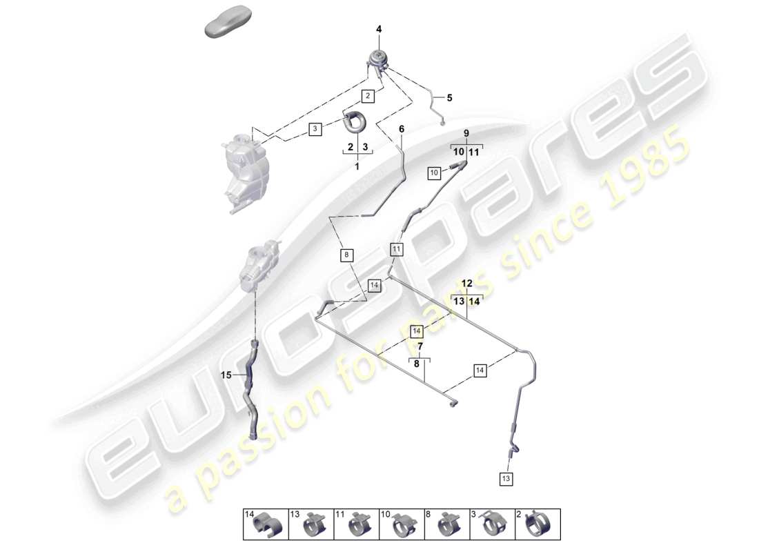 porsche 2024 (panamera 976) système de refroidissement du liquide de refroidissement schéma des pièces