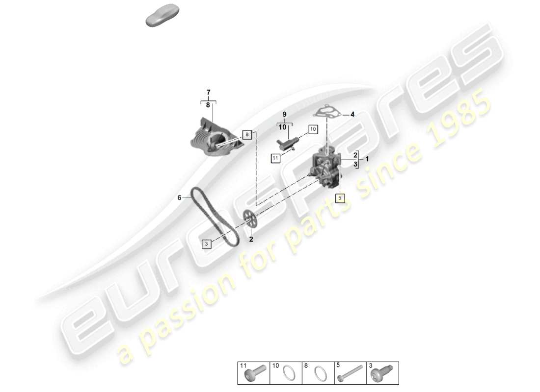 porsche 2023 (cayenne e3 pa) la pompe à huile schéma des pièces