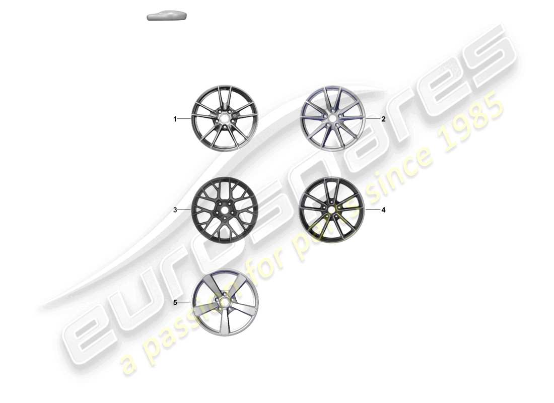 porsche 2021 (992-1) jante en alliage schéma des pièces