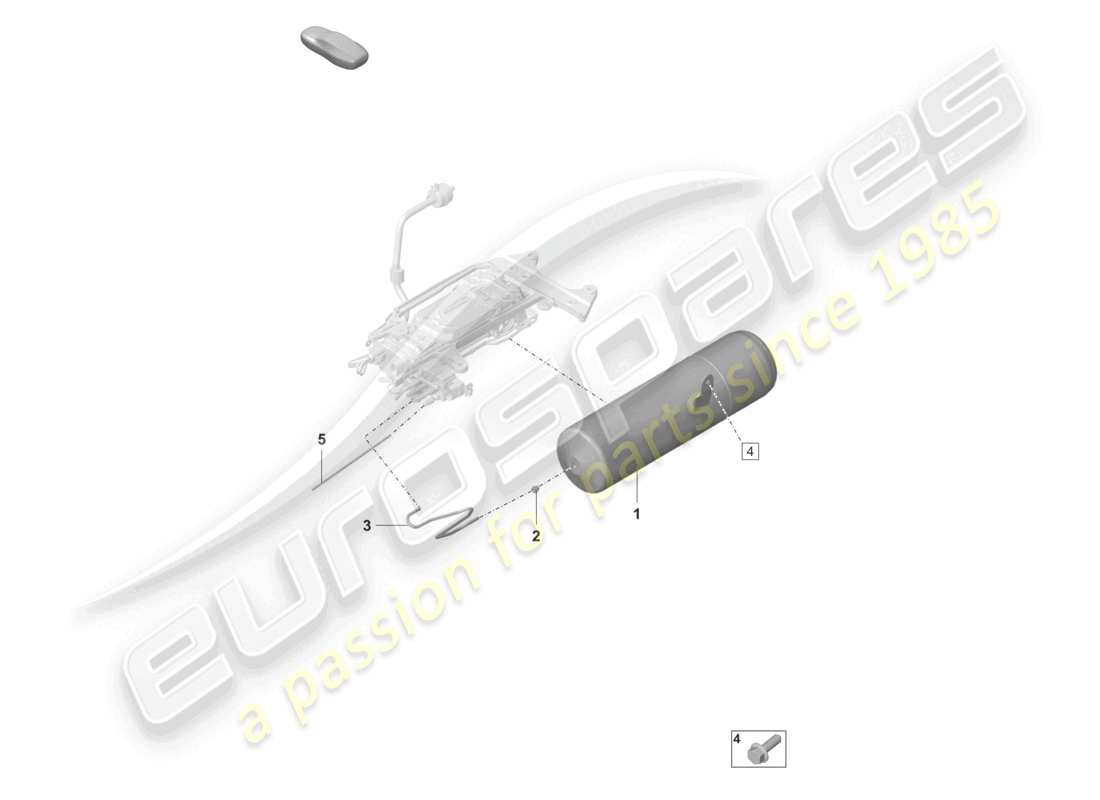 porsche 2022 (panamera 971-2) diagramme des pièces de la conduite d'air de l'accumulateur de pression