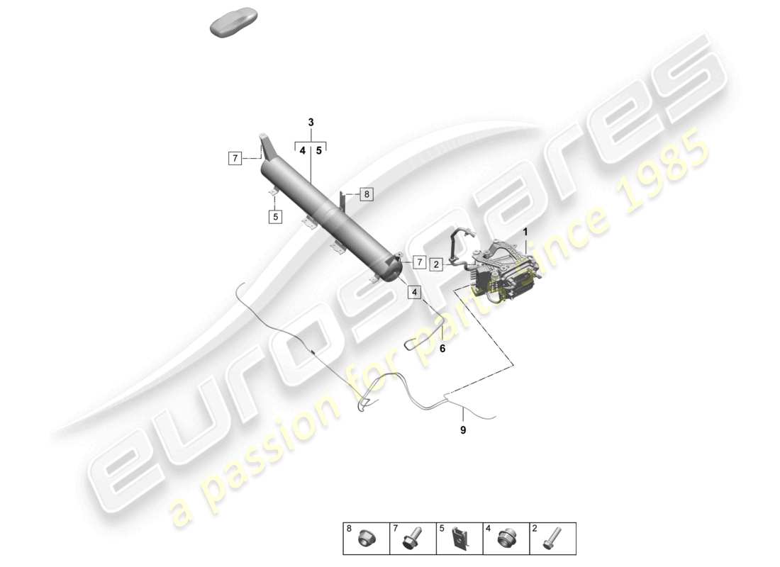 porsche 2025 (macan-e) alimentation en air compresseur accumulateur de pression schéma des pièces