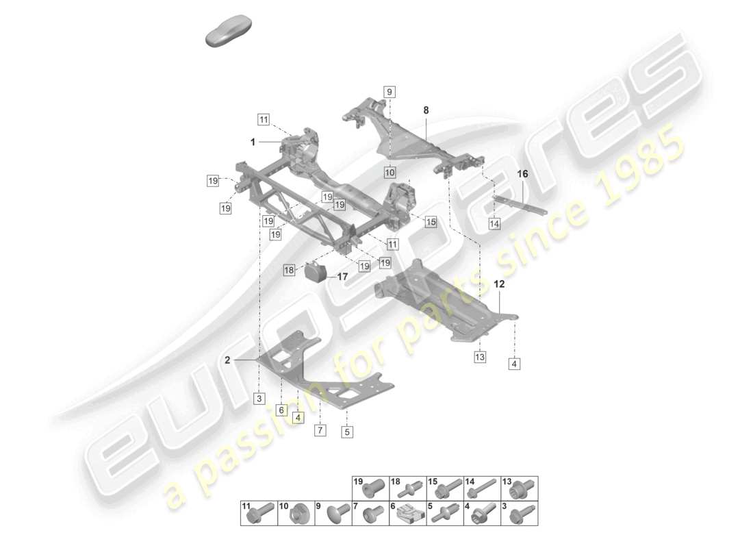porsche 2022 (panamera 971-2) traverse cadre de support plaque de protection diagramme des pièces