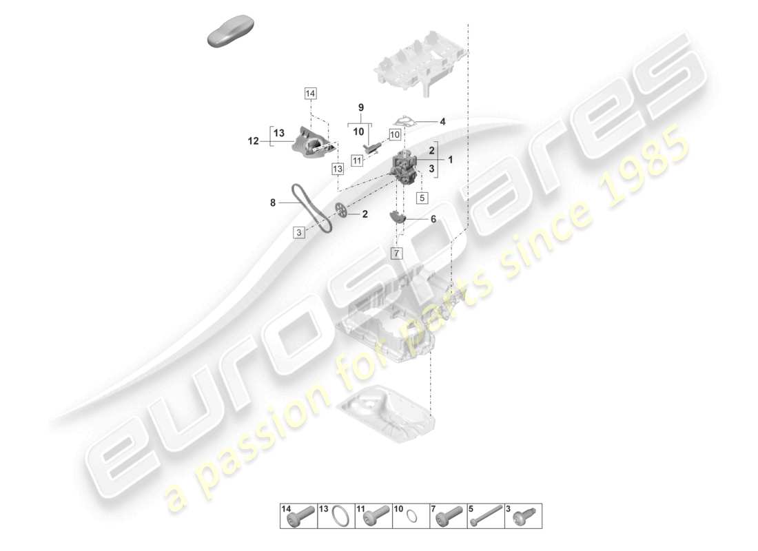 porsche 2022 (panamera 971-2) pompe à huile schéma des pièces