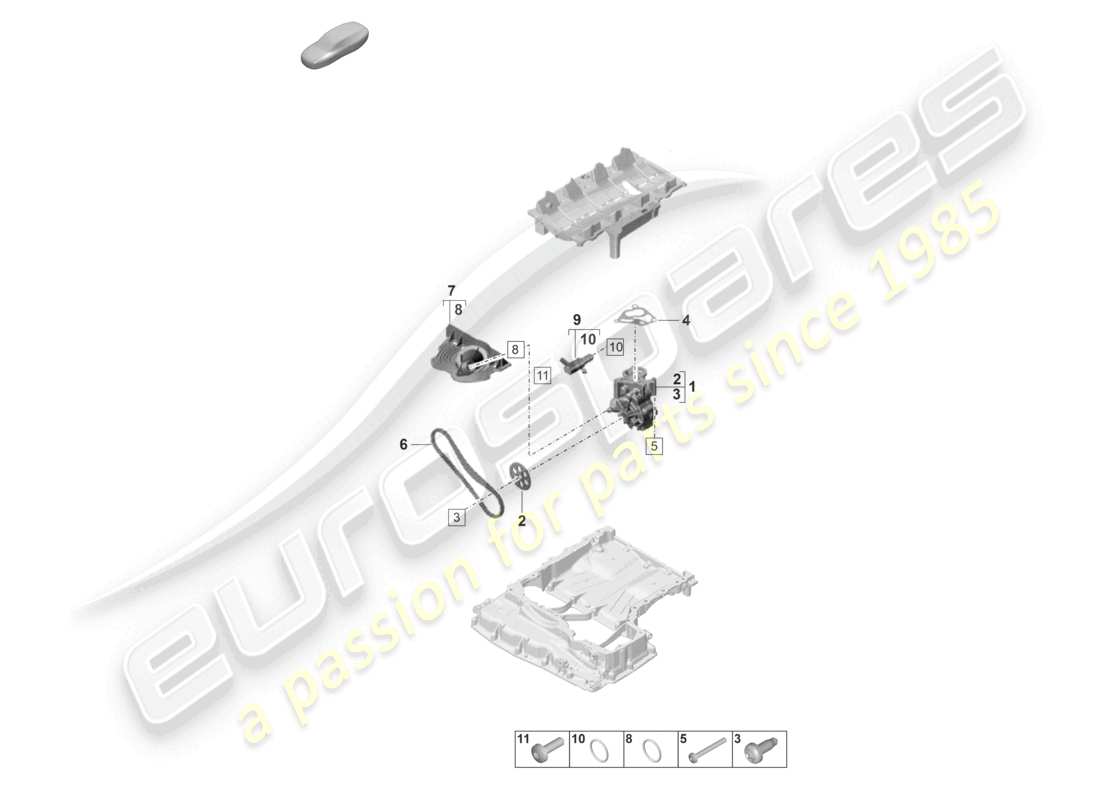 porsche 2022 (panamera 971-2) pompe à huile schéma des pièces