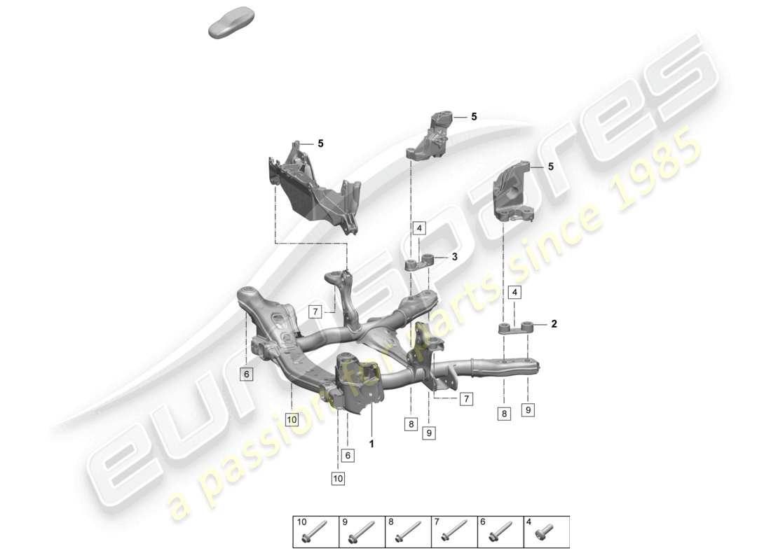 porsche 2025 (macan-e) cadre de support traverse plaque de protection schéma des pièces
