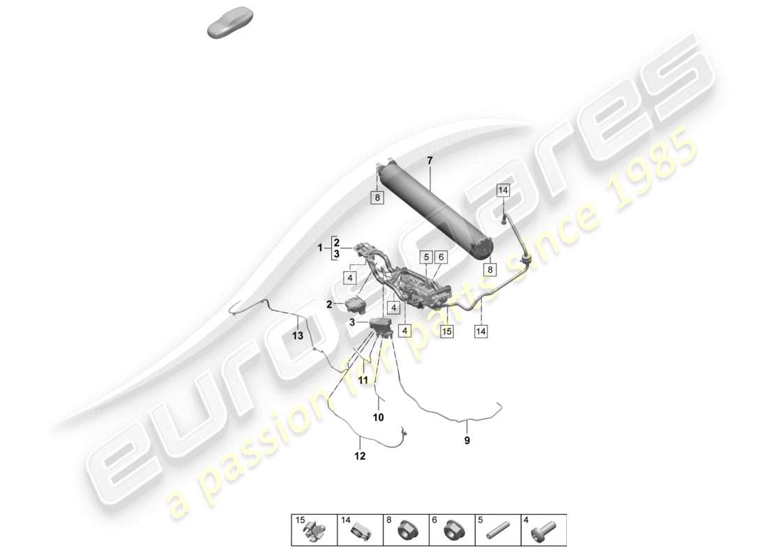 porsche 2025 (taycan 9j1-2) unité d'alimentation en air comprimé schéma des pièces