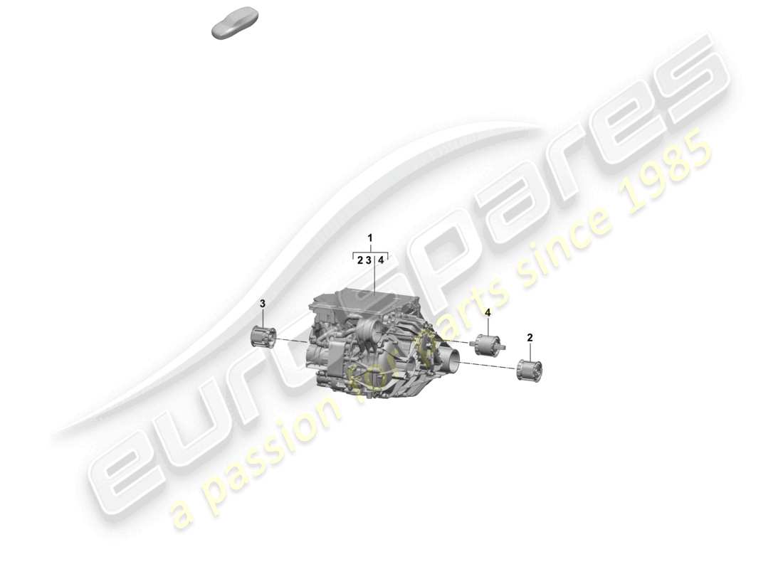porsche 2025 (macan-e) schéma des pièces du moteur de traction pour essieu avant à entraînement électrique