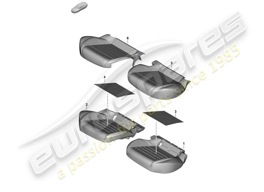 porsche 2024 (panamera 976) pièce en mousse coussin de siège arrière housse de siège diagramme des pièces