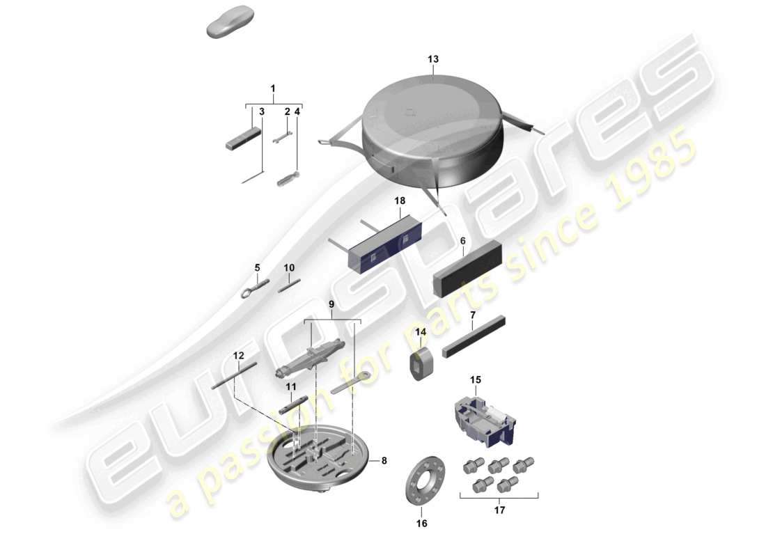 porsche 2024 (panamera 976) outils du véhicule schéma des pièces
