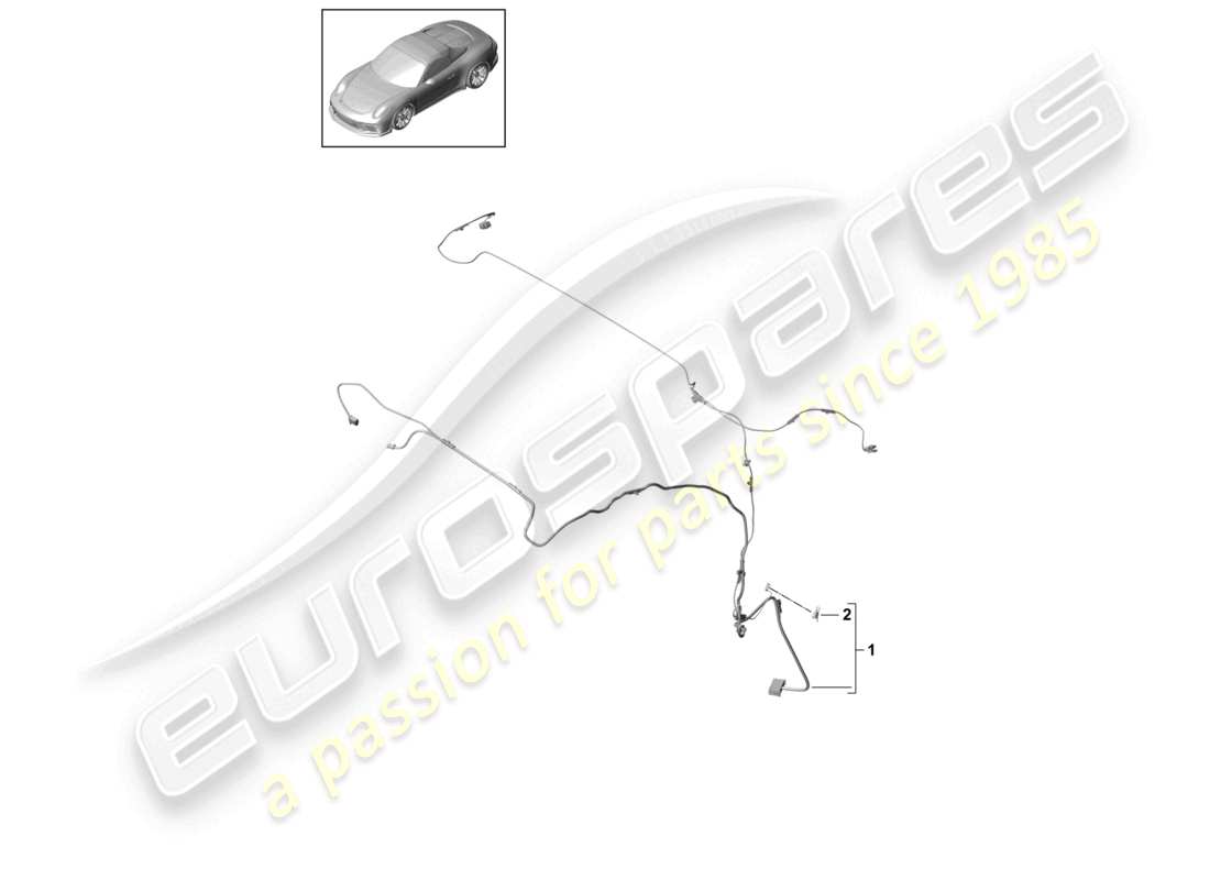 porsche 2021 (991-2 r/gt3/rs) schéma des pièces du micro-interrupteur de verrouillage de capote