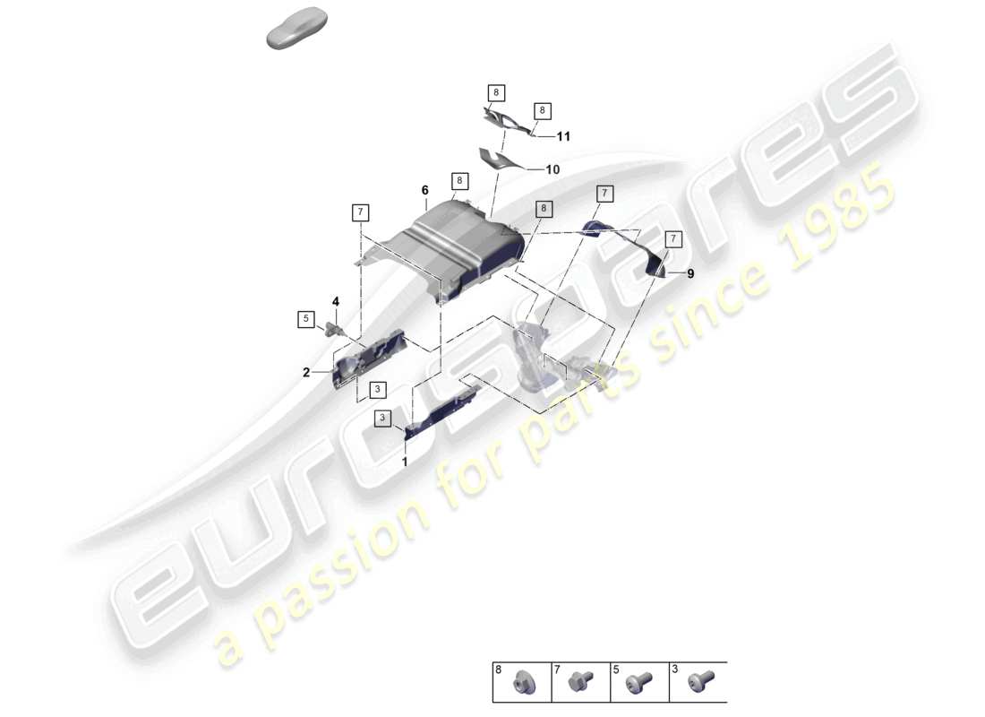 porsche 2024 (panamera 976) système d'échappement isolation thermique canal de guidage d'air pour les véhicules équipés d'un filtre à particules à essence schéma des pièces