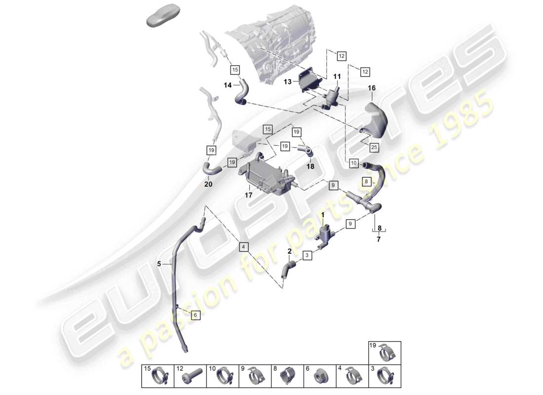 porsche 2023 (cayenne e3 pa) système de refroidissement du liquide de refroidissement schéma des pièces