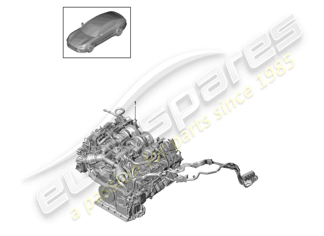 porsche 2021 (panamera 971-1) moteur de remplacement (complet) schéma des pièces