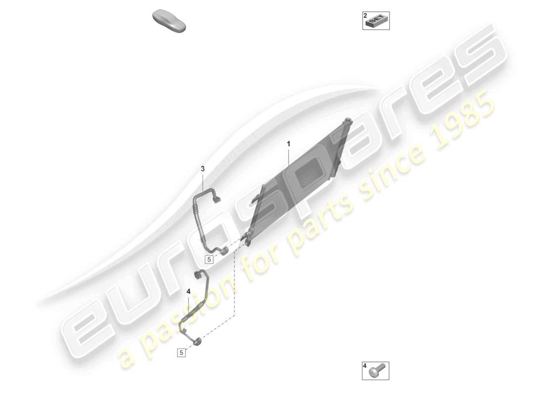 porsche 2024 (992-2 gt3/rs/st) condenseur de climatisation schéma des pièces