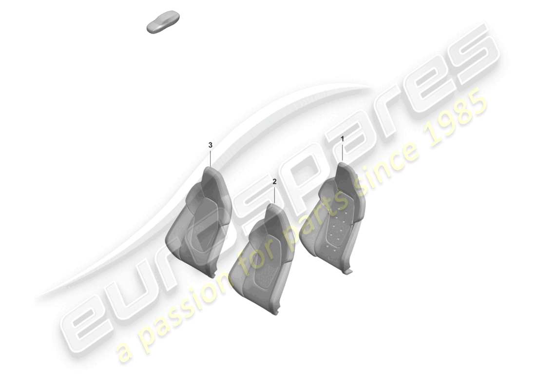 porsche 2022 (992-1 turbo / s) pièce en mousse housse de dossier siège sport plus avec coutures diagramme des pièces