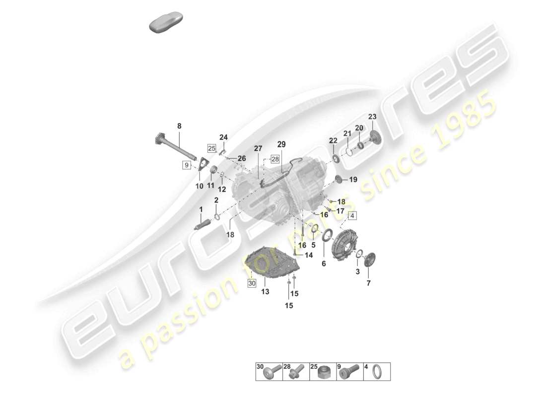 un schéma de pièces du catalogue de pièces Porsche 2024 (992-1)