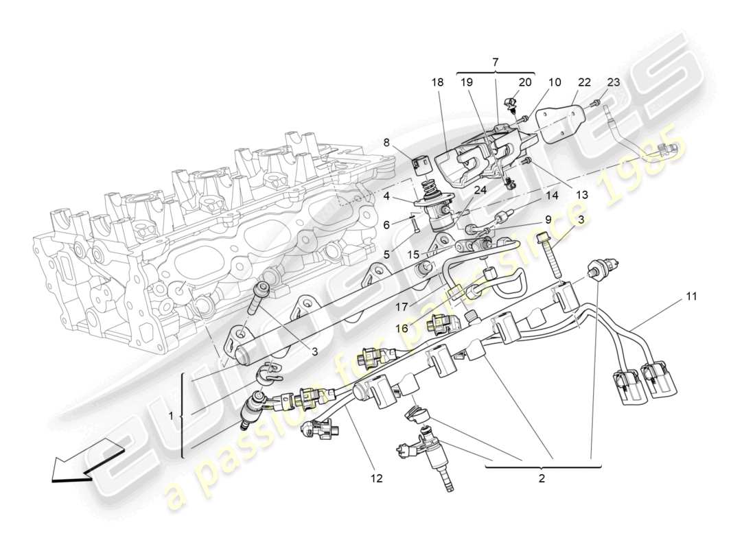 maserati levante (2020) pompes à carburant et conduites de connexion schéma des pièces