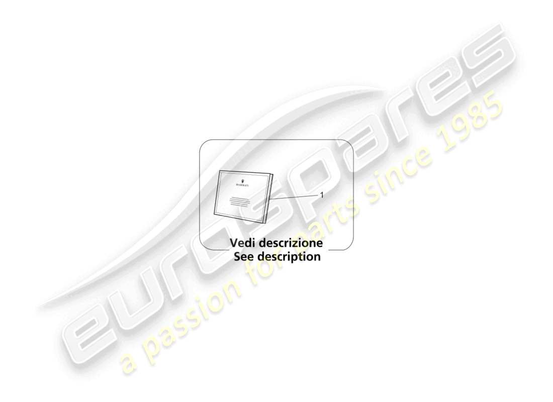 maserati levante zenga (2020) documentation de bord schéma des pièces