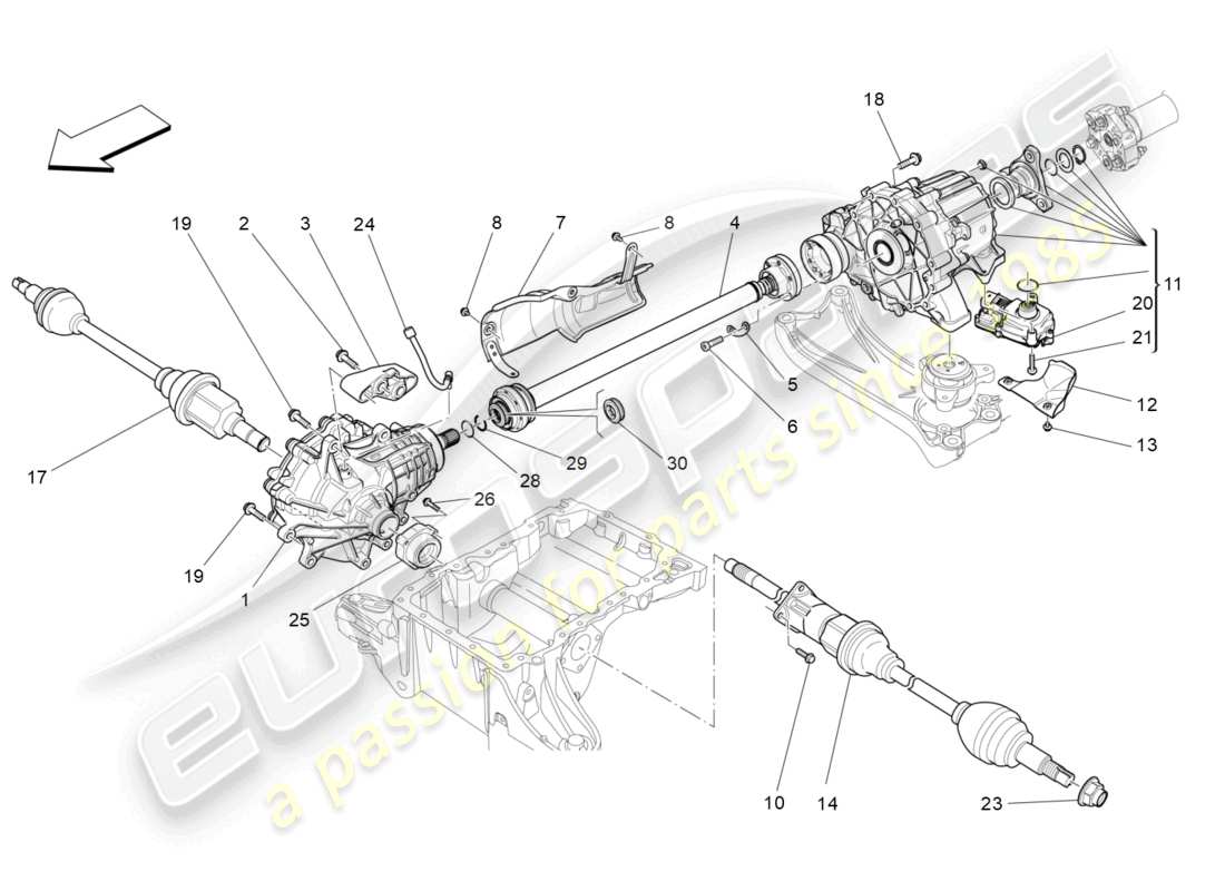 maserati levante (2017) transmission des roues avant schéma des pièces