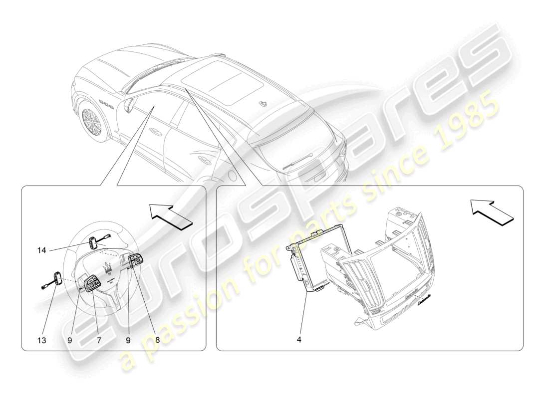 maserati levante (2019) diagramme des pièces du système informatique