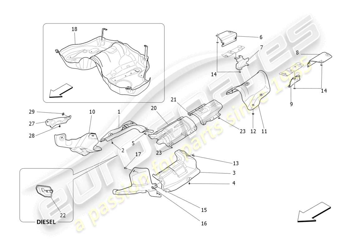 maserati levante modena (2022) panneaux isolants thermiques schéma des pièces