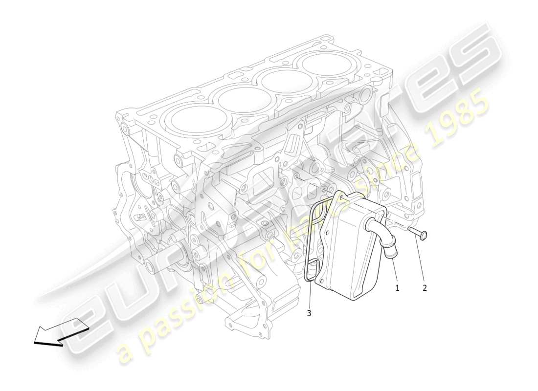 maserati ghibli fragment (2022) schéma des pièces de l'échangeur de chaleur