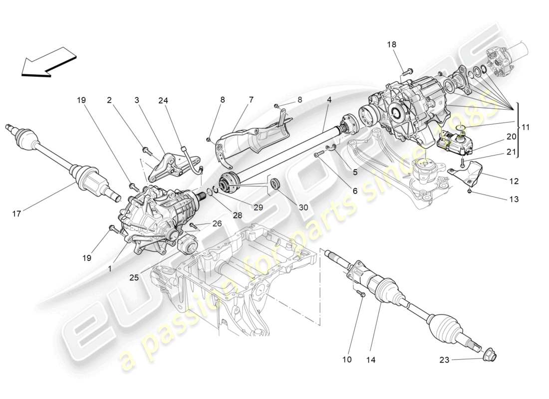 maserati levante modena (2022) transmission des roues avant schéma des pièces