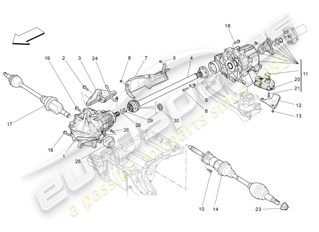 maserati levante modena (2022) transmission des roues avants schéma des pièces