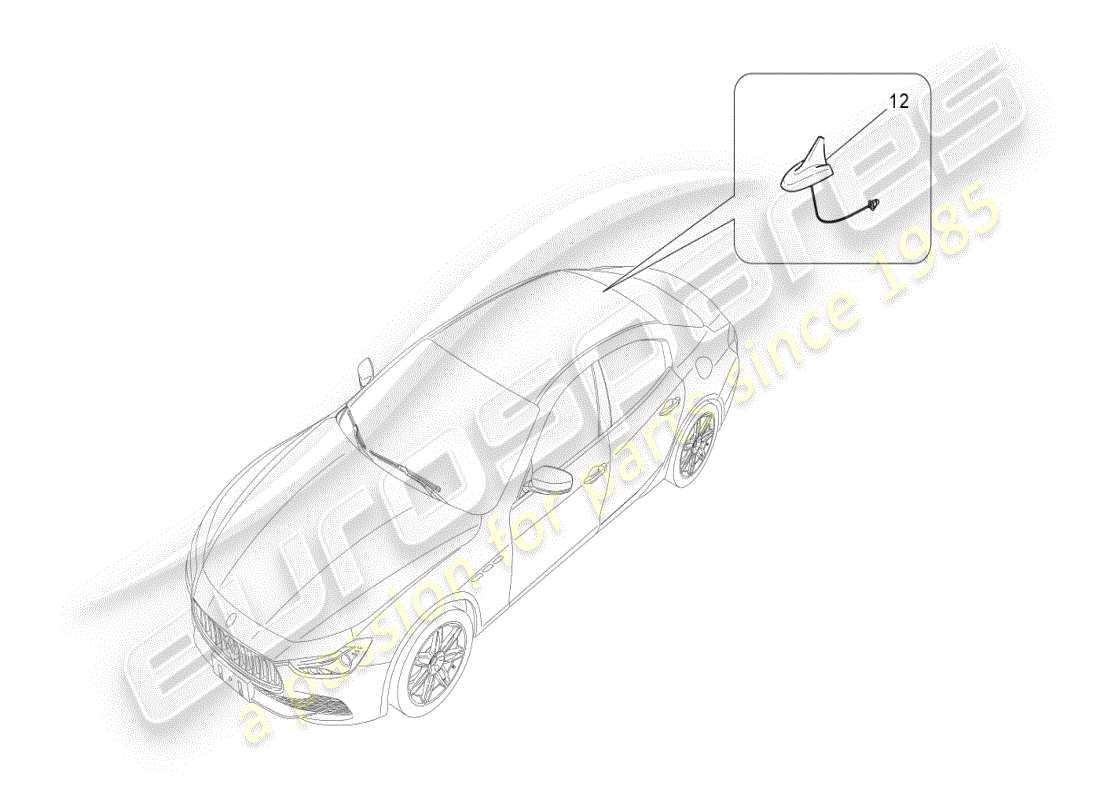maserati ghibli (2019) schéma des pièces du système de réception et de connexion